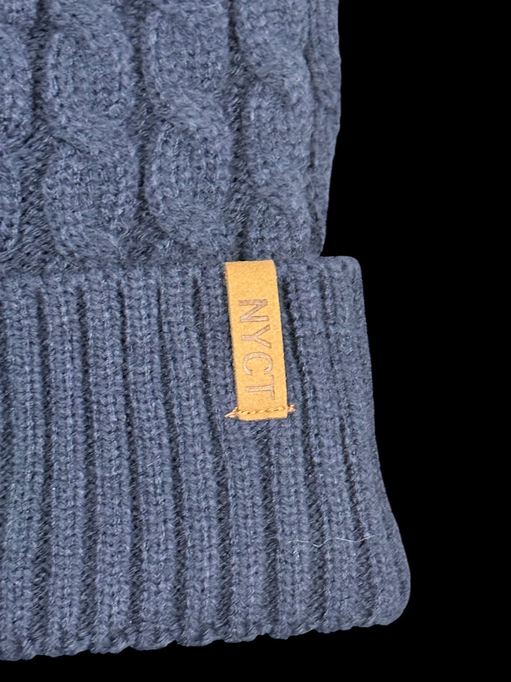 Cable-Knit Pom Beanie