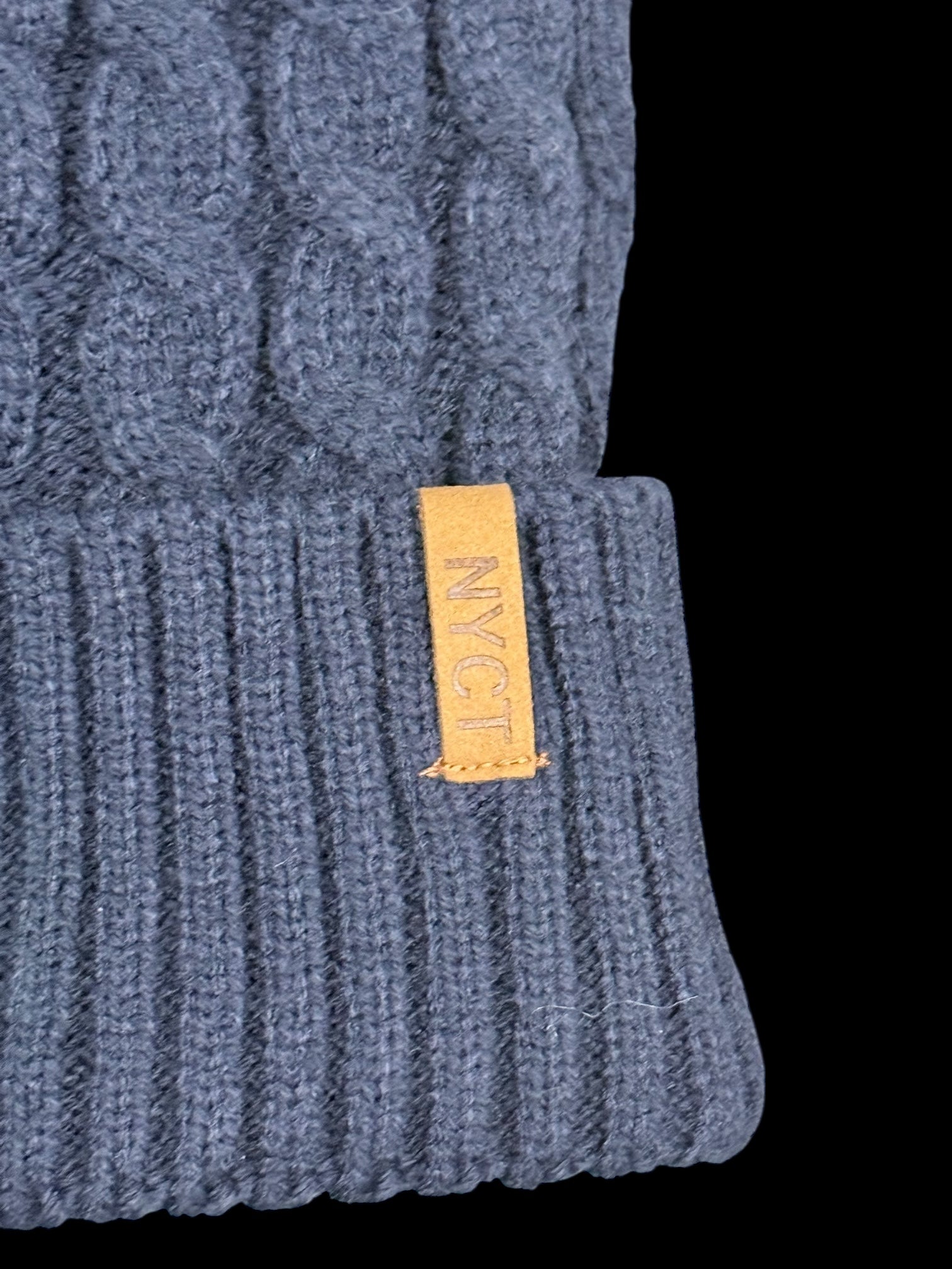 Cable-Knit Pom Beanie