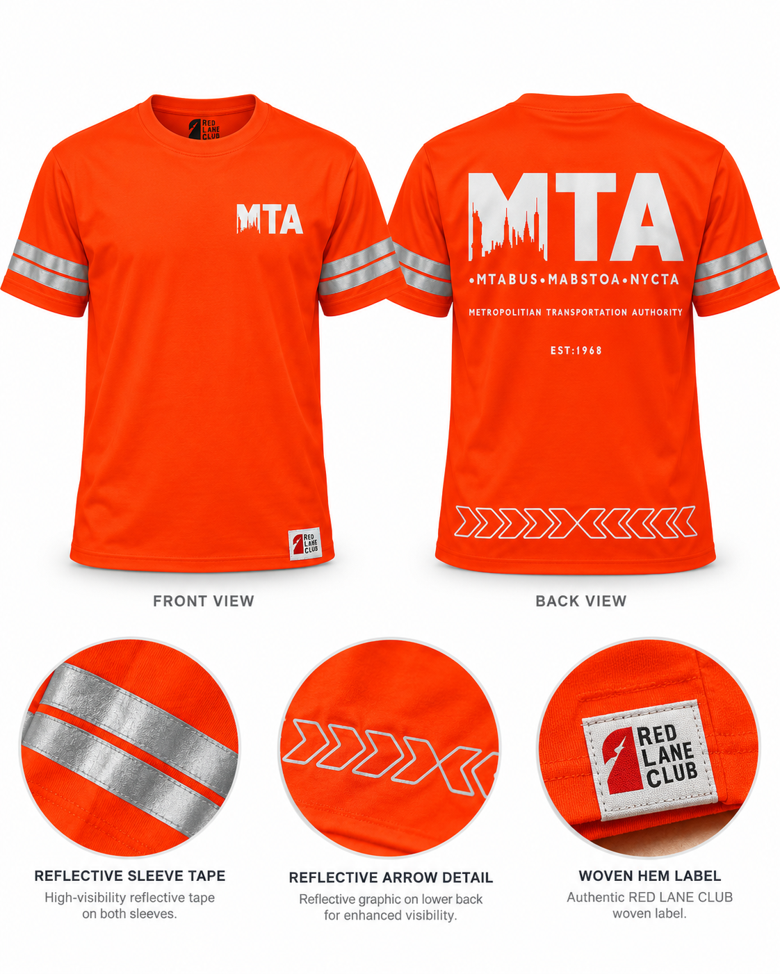 REDLANE CLUB MTA Reflective Safety Te