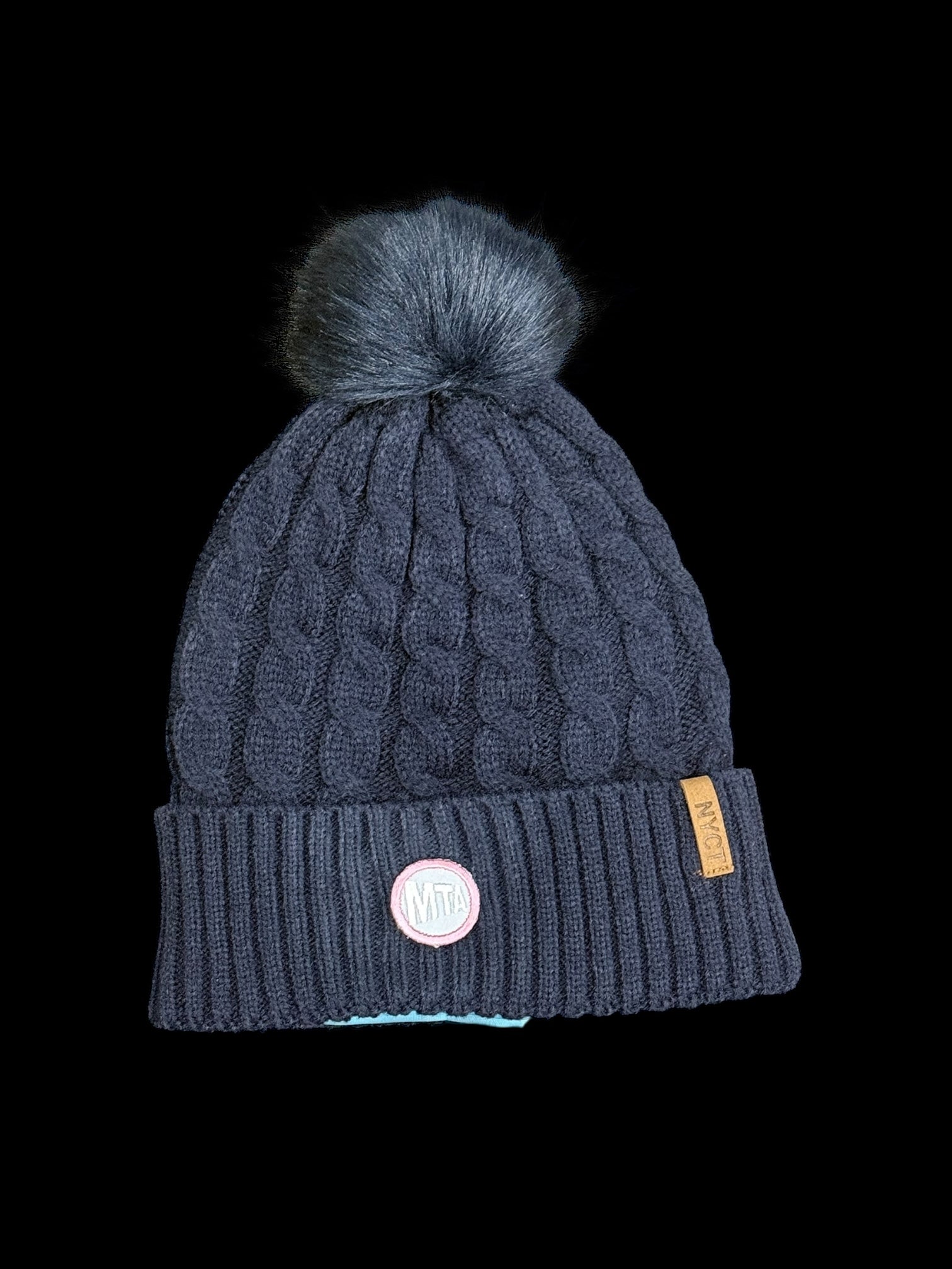 Cable-Knit Pom Beanie