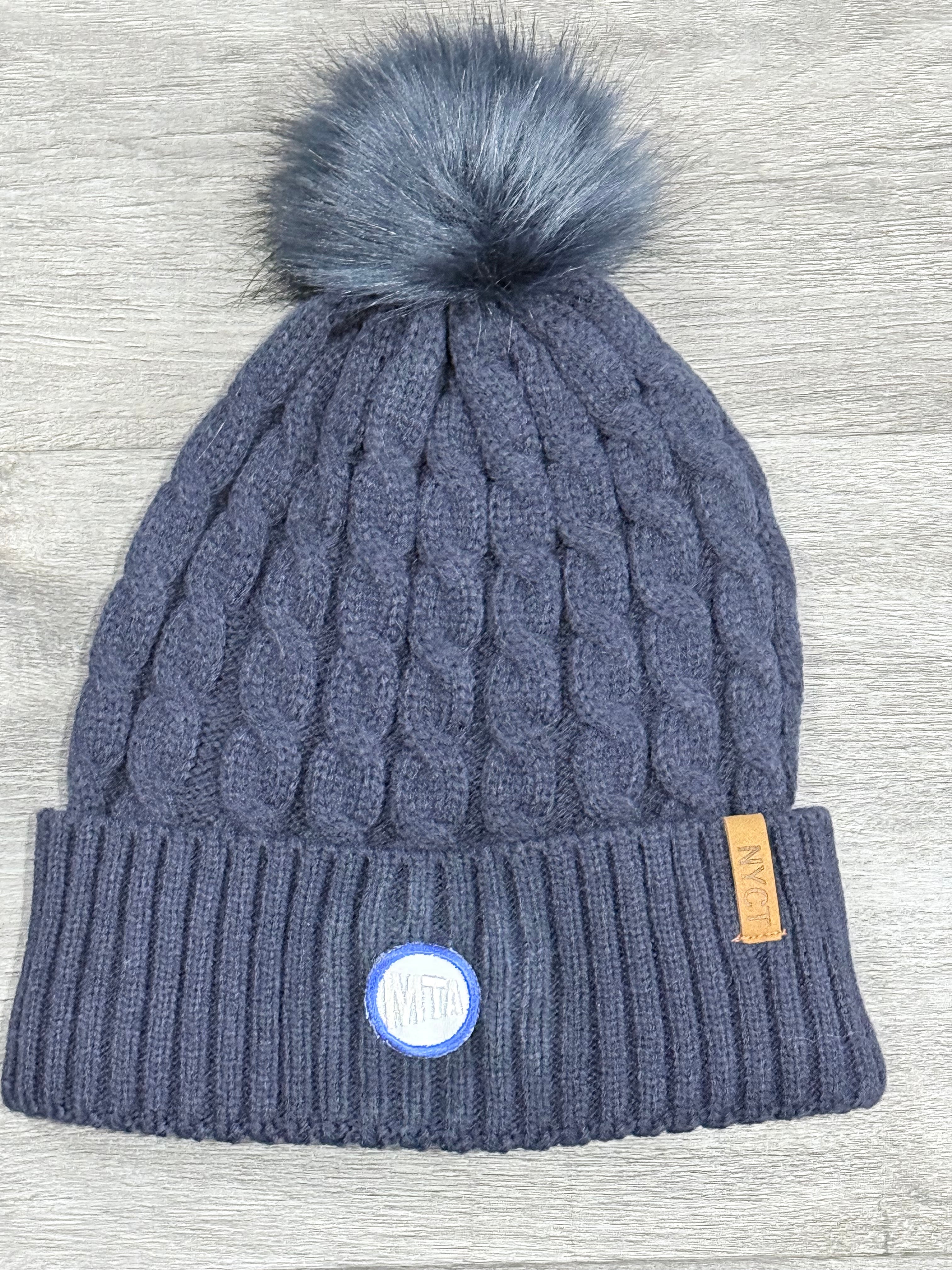 Cable-Knit Pom Beanie