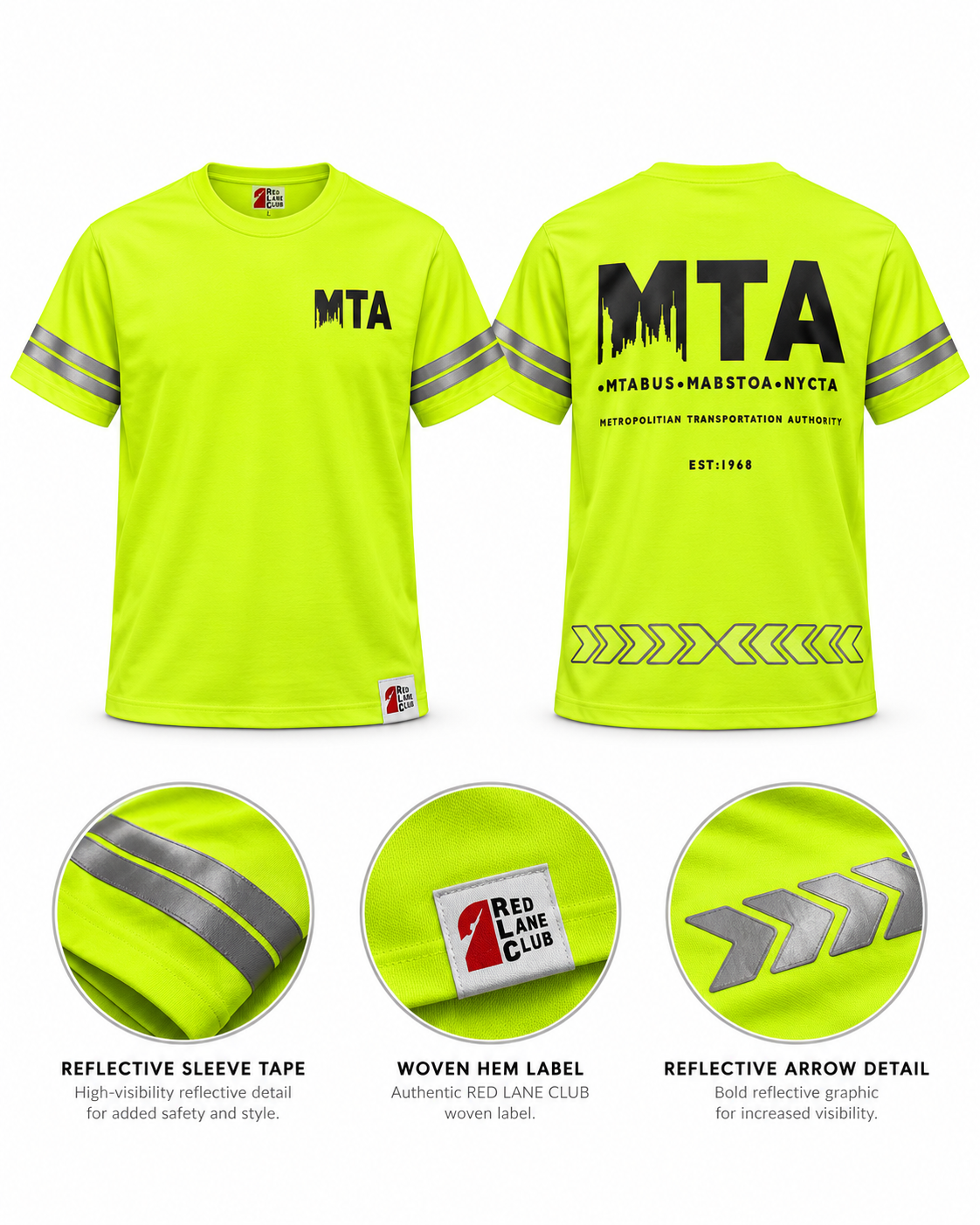 REDLANE CLUB MTA Reflective Safety Te