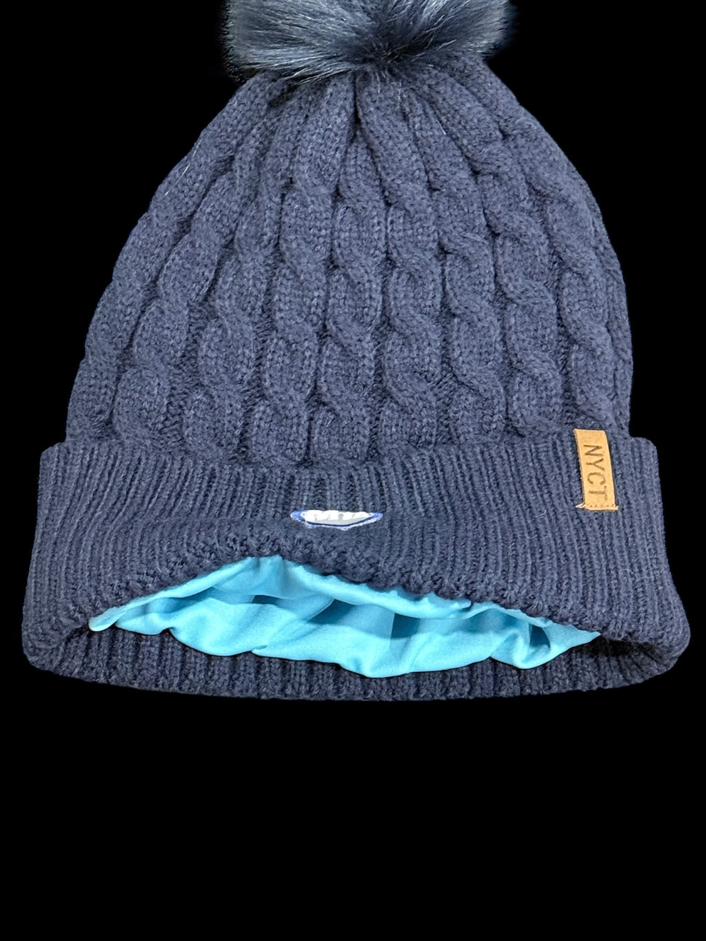 Cable-Knit Pom Beanie