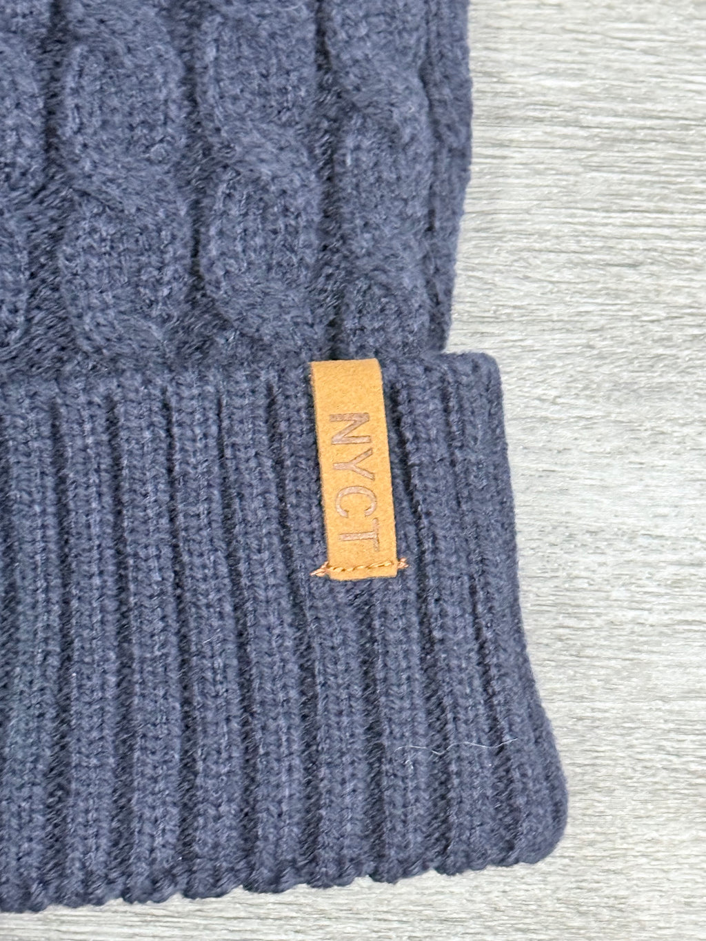 Cable-Knit Pom Beanie