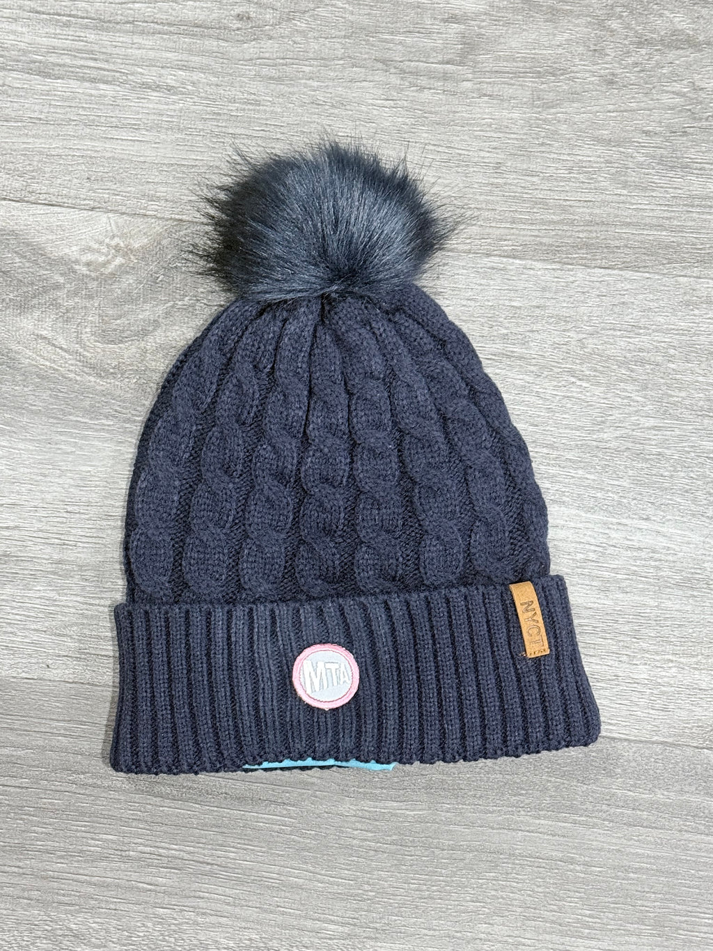Cable-Knit Pom Beanie